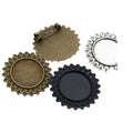 20mm Inner Diameter 6g Alloy Flower Brooch Tray Setting Base For DIY Jewelry Accessories view 5