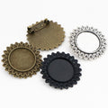 20mm Inner Diameter 6g Alloy Flower Brooch Tray Setting Base For DIY Jewelry Accessories view 1