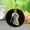 Black Striped-Heel-Pom