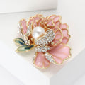 Alloy Enamel Peony Flower Brooch Pin For Dresses And Suits view 3