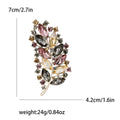 Alloy Rhinestone Leaf Brooch For Women's Suits And Clothing view 4