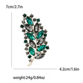 Alloy Rhinestone Leaf Brooch For Women's Suits And Clothing view 6