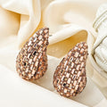Luxury Full Rhinestone Geometric Oval Teardrop Alloy Statement Drop Earrings view 3