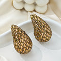 Luxury Full Rhinestone Geometric Oval Teardrop Alloy Statement Drop Earrings view 2