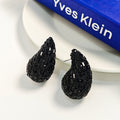 Luxury Full Rhinestone Geometric Oval Teardrop Alloy Statement Drop Earrings view 4