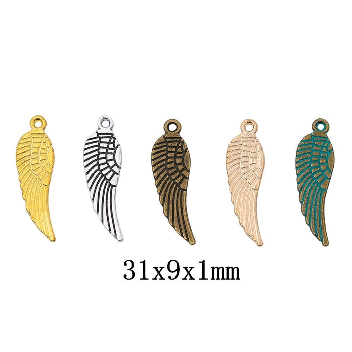 Zinc Alloy Wing Charm Pendant No.166474 for DIY Necklace Bracelet Jewelry Making