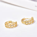 Light Luxury Zircon Hoop Earrings With Small Beads And Hollow Design, 2024 Trendy Earrings For Women view 2