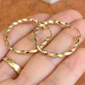 Fashion Metallic Twisted Large Hoop Earrings Hong Kong Style Retro 80s Women's Ear Hoops view 2