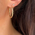 Fashion Metallic Twisted Large Hoop Earrings Hong Kong Style Retro 80s Women's Ear Hoops view 3