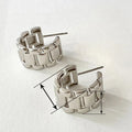 Metal Watchband Style Stud Earrings, Niche Design Fashion Ear Jewelry With Cool Minimalist Style view 4