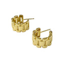 Metal Watchband Style Stud Earrings, Niche Design Fashion Ear Jewelry With Cool Minimalist Style view 5