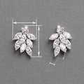 Korean Style Zircon Flower Leaf Earrings, Trendy 2024 Elegant Floral Drop Stud Jewelry view 4
