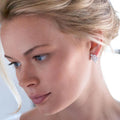 Korean Style Zircon Flower Leaf Earrings, Trendy 2024 Elegant Floral Drop Stud Jewelry view 3