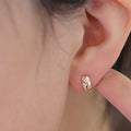 Minimalist Daily Commute Hoop Earrings For Women With Zircon Accent Niche Ear Cuff Design view 3