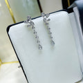 Fresh Floral Stud Earrings For Women With Water Drop Faux Tassel Long Slimming Ear Jewelry view 3
