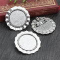 25mm Inner Diameter Brooch Alloy Pendant Tray, 8g DIY Jewelry Base Setting Accessory view 4