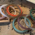 New Chinese Style Liuli Glass Ring Line Bangle For Women Hanfu Guochao Elegant Cool Tone Jewelry view 2