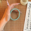 New Chinese Style Liuli Glass Ring Line Bangle For Women Hanfu Guochao Elegant Cool Tone Jewelry view 4