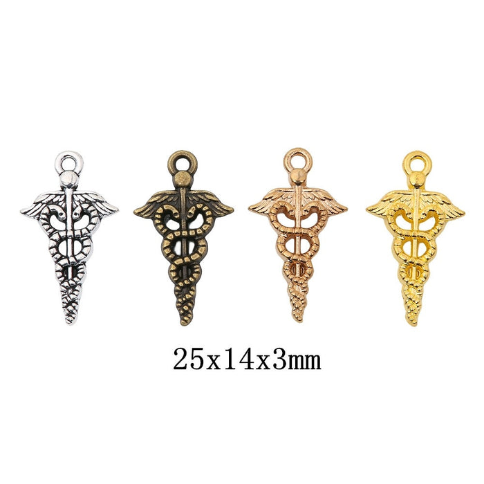 Zinc Alloy Winged Snake Sword Charm Pendant for DIY Necklace Bracelet Jewelry Making