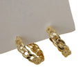 Korean Japanese Hollow Chain Hoop Earrings Simple Metal Lock Link Circle Earrings For Women view 5