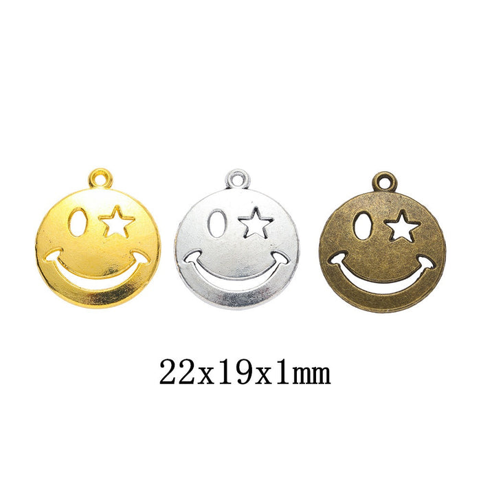 Zinc Alloy Smiley Face Charm Pendant No.543214 for DIY Necklace Bracelet Jewelry Making