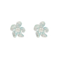 Elegant Iridescent Blue Acrylic Flower Pearl Stud Earrings For Women Simple Fairy Forest Style Earrings view 5