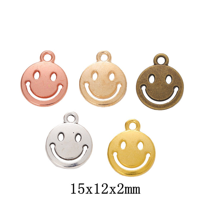 Zinc Alloy Smiley Face Charm Pendant No.906352 for DIY Necklace Bracelet Jewelry Making