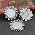 25mm Inner Alloy Brooch Pendant Cabochon Base Tray DIY Jewelry Setting Accessory view 3