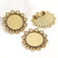 25mm Inner Diameter 9g Brooch Alloy Pendant Tray Setting Base For DIY Jewelry Accessories view 2