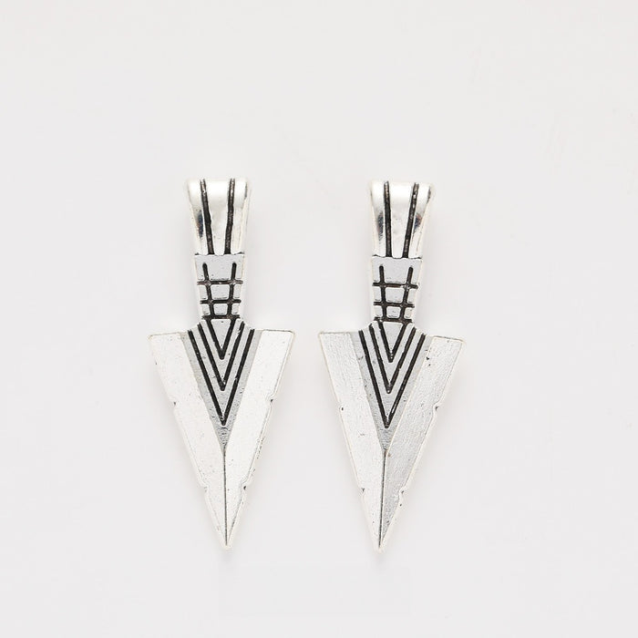 Antique Silver Zinc Alloy Arrowhead Charm Pendant for DIY Necklace Bracelet Jewelry Making