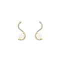 Elegant Korean S-Shaped Pearl Studs With Rhinestone Zircon Alloy Silver Needle Luxury Fashion Earrings view 5