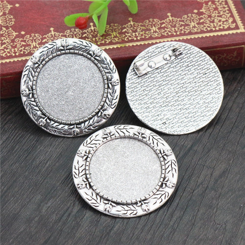 25mm Inner Diameter 8g Brooch Alloy Pendant Tray Base For Jewelry DIY Fittings