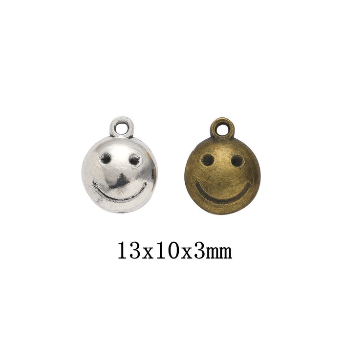 Zinc Alloy Smiley Face Charm Pendant No.905244 for DIY Necklace Bracelet Jewelry Making