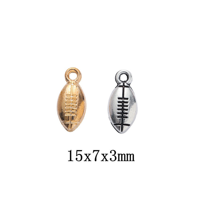 Zinc Alloy Football Charm Pendant for DIY Necklace Bracelet Jewelry Making