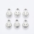 Antique Silver Zinc Alloy Smiley Face Charm Pendant for DIY Necklace Bracelet Jewelry Making view 2