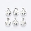 Antique Silver Zinc Alloy Smiley Face Charm Pendant for DIY Necklace Bracelet Jewelry Making view 1