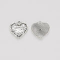 Antique Silver Zinc Alloy Heart Charm Pendant No.620202 for DIY Necklace Bracelet Jewelry Making view 2