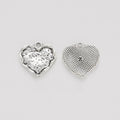 Antique Silver Zinc Alloy Heart Charm Pendant No.620202 for DIY Necklace Bracelet Jewelry Making view 1