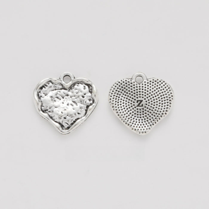 Antique Silver Zinc Alloy Heart Charm Pendant No.620202 for DIY Necklace Bracelet Jewelry Making