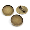 25mm Inner Size Iron Brooch Cabochon Tray, 2.5g DIY Jewelry Gem Setting Base Accessory view 2