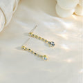 Elegant Korean Long Tassel Rhinestone Round Drop Earrings With Silver Needle Luxury Sparkly Crystal Dangle Earrings view 4