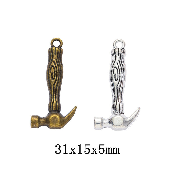 Zinc Alloy Hammer Charm Pendant for DIY Necklace Bracelet Jewelry Making