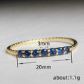 Vintage Blue Zircon Index Finger Ring With Fine Row Rhinestones Korean Simple Small Fashion Jewelry view 4