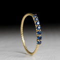 Vintage Blue Zircon Index Finger Ring With Fine Row Rhinestones Korean Simple Small Fashion Jewelry view 1