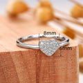 Heart Shape Full Rhinestone Ring For Women Sweet Cute Fashion Romantic Love Finger Jewelry view 4