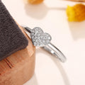 Heart Shape Full Rhinestone Ring For Women Sweet Cute Fashion Romantic Love Finger Jewelry view 2