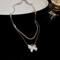 French Style Faux Blue Crystal Butterfly Star Collarbone Necklace For Women Sweet Korean Jewelry view 3
