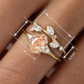 Fresh Elegant Leaf Petal Faux Diamond Flower Ring Set Minimalist Women Fashion Hand Jewelry view 4