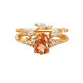 Fresh Elegant Leaf Petal Faux Diamond Flower Ring Set Minimalist Women Fashion Hand Jewelry view 5