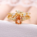 Fresh Elegant Leaf Petal Faux Diamond Flower Ring Set Minimalist Women Fashion Hand Jewelry view 2